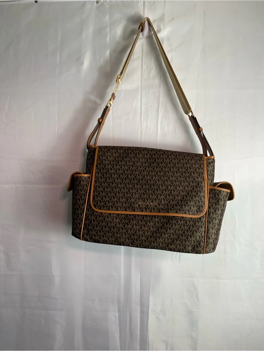 Michael Kors Brown Logo Diaper messenger bag